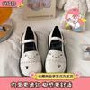Spring and Autumn College Style Cartoon Style Leather Shoes Autumn Black Retro Fashion