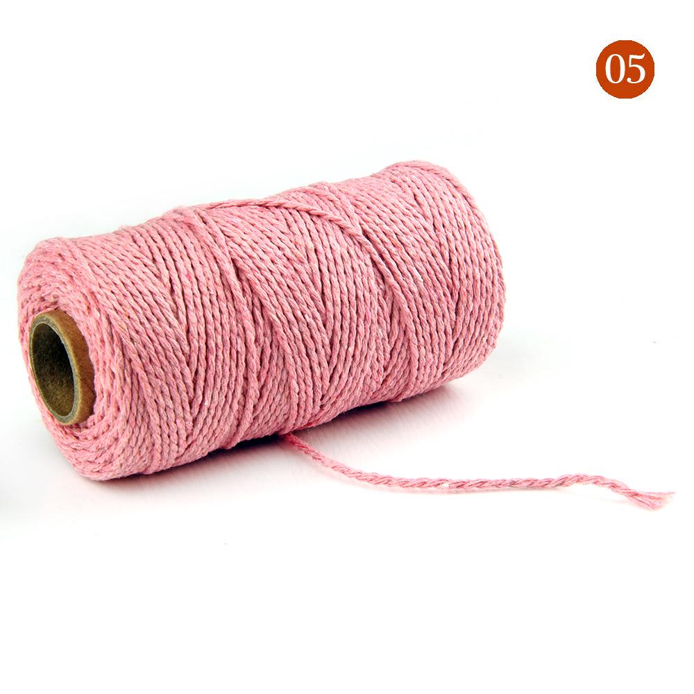 2mm Two-Strand Cotton Rope, 3mm Colored Braided Rope, for Binding, Decoration, and Hanging Tags