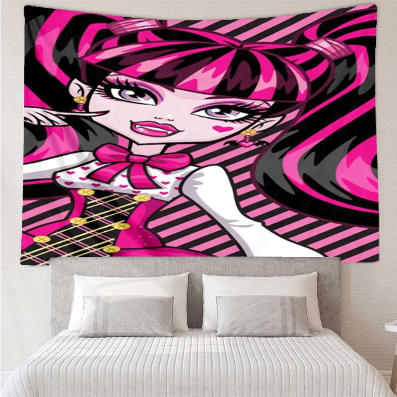 Monster-High Party Tapestry Hanging for Bedroom,Livingroom, Playroom,Decor Art Room Wall Tapestry Holiday and Birthday Gifts