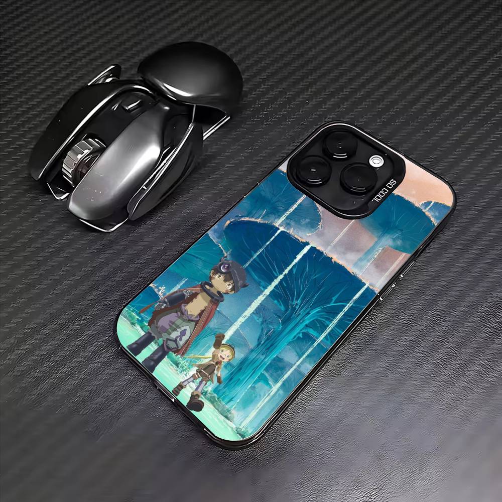 

Anime M-Made In Abyss Phone Case For iPhone17,16,15,14,13,12,11 Plus,Pro Max Colored Silver Plated Inside Cover iPhone16se4