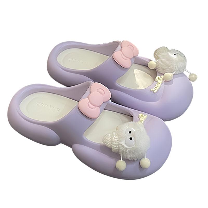 

Милые тапочки-феи для женской летней верхней одежды, туфли-сабо на толстой подошве, сандалии для пляжа 36-37 фиолетовый