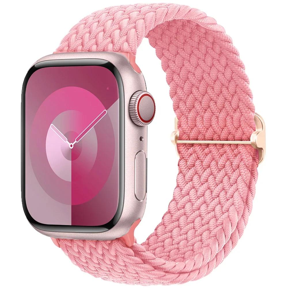 Geflochtene Solo-Schlaufe für Apple Watch Armband 44mm 45mm 46mm 40mm 41mm Ultra 2 49mm Armband correa iwatch Serie 10 9 SE 8 7 6 5 Armband