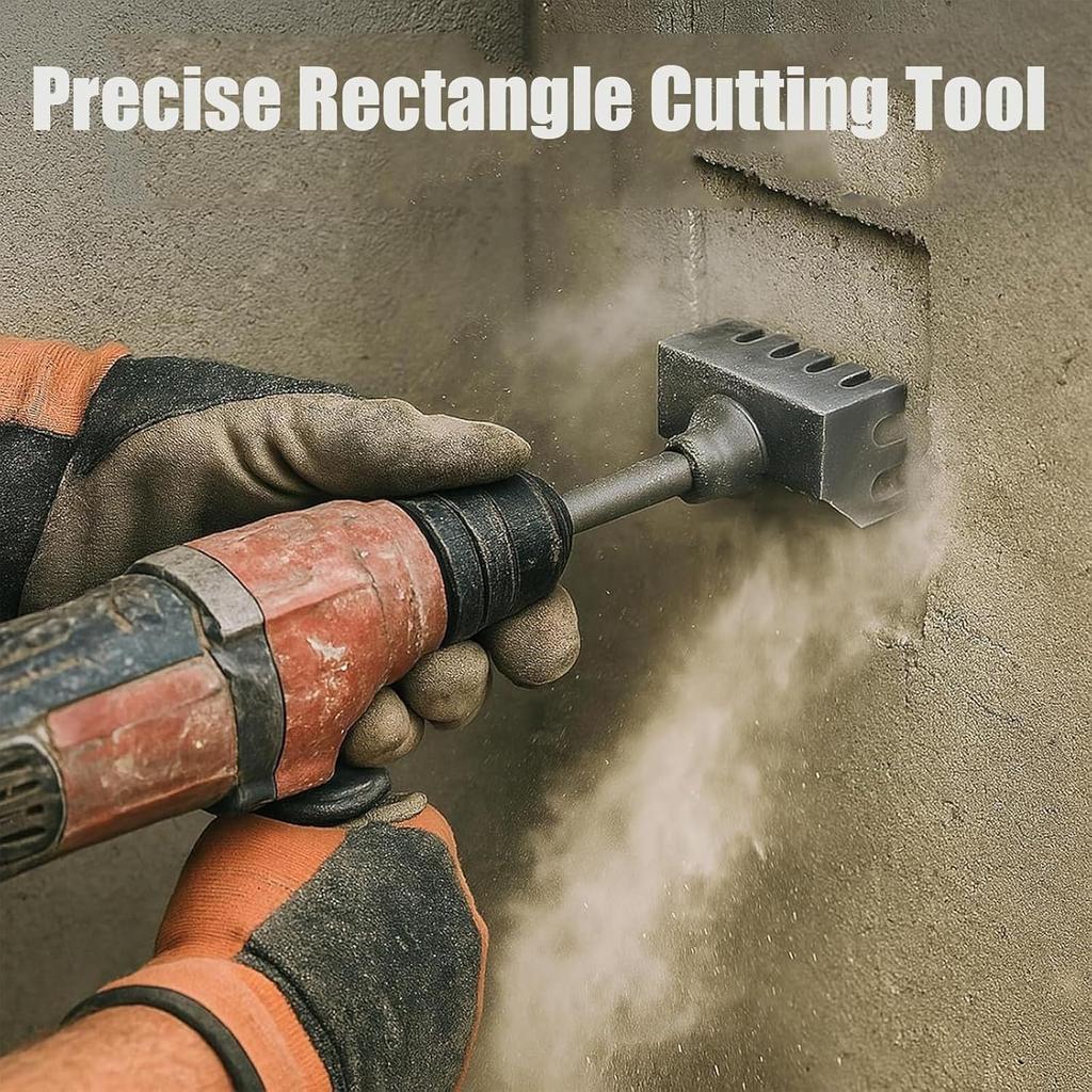 Creative Square Hole Cutter for Electrical Box, Fast Wall Square Hole Puncher - for Electric Hammer, for Installing Switch Box Socket