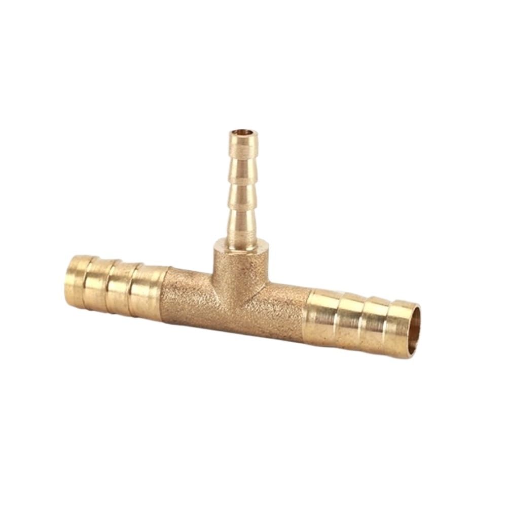 1pc 3 Way Brass Reducer Adapter, T-Shaped Brass Splicer Pipe Fittings, T-Shaped Hose Barb Copper Barb Connector Joint(19x12x19mm) 19x12x19mm