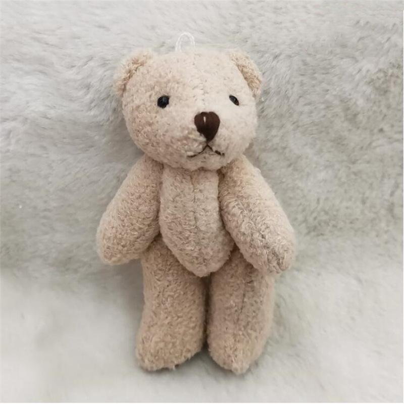 12CM Pearl Plush Joint Bear Plush Toy Hat  Gloves Scarf Accessories Bear with Foot Leather Stuffed Pendant Ornaments