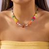 Resin Colorful Fish Necklace Ceramic Beaded Necklace Lovely Fish Charms Pendant  Vacation