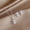 Neue Sight Luxus Zirkonia Leopard Ohrstecker für Damen Kristall Tier Anhänger Halsketten Offene Ringe Mode Schmuckset