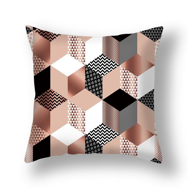 Simple Style Geometric Linen Pillow Case Home Sofa Decoration Bedside Lumbar Pillow Cushion