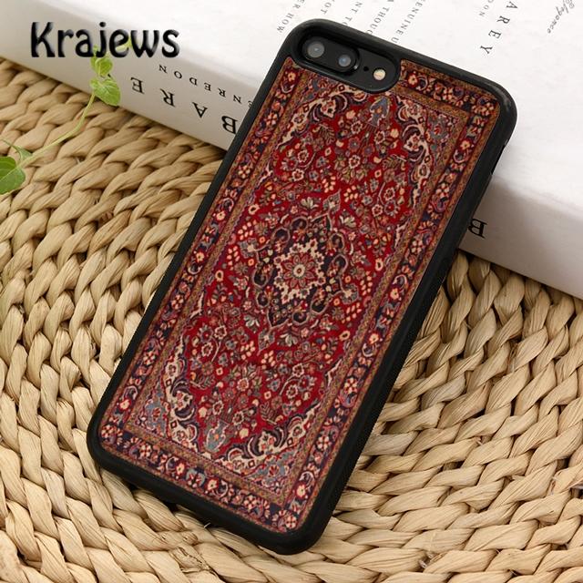 Krajews Persian Carpet Floral Pattern Phone Case Cover For iPhone 16 15 14 Plus XS XR 11 12 Mini Pro Max Coque Fundas