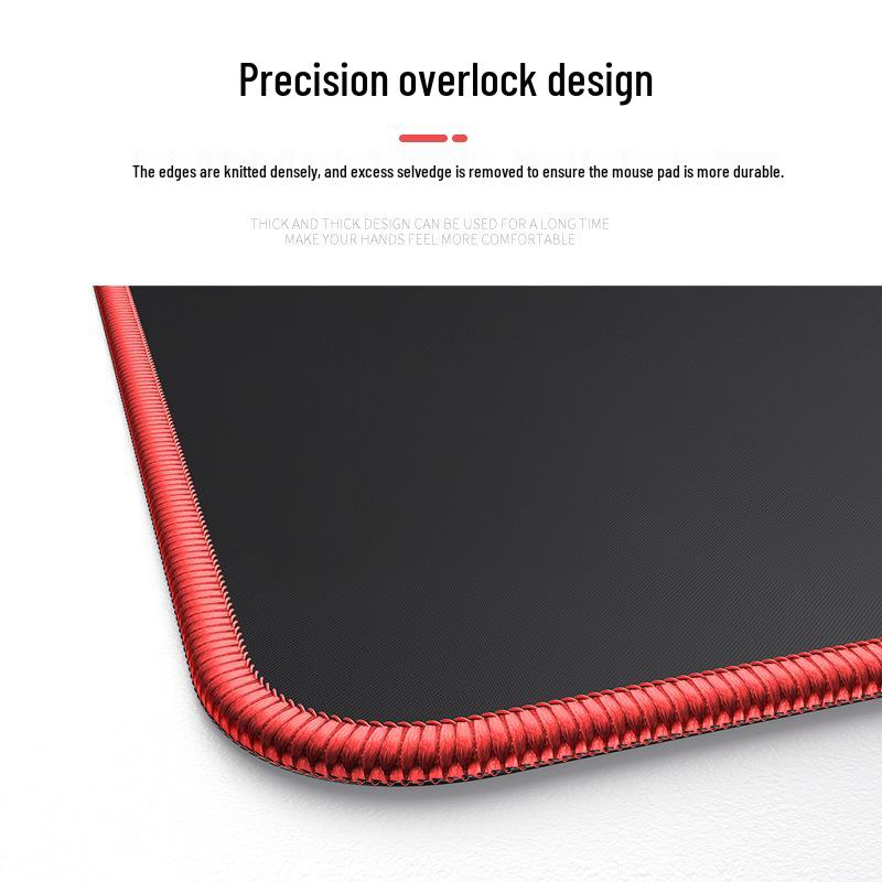 Red-Stitched XL Gaming Mouse Pad for Office and Esports