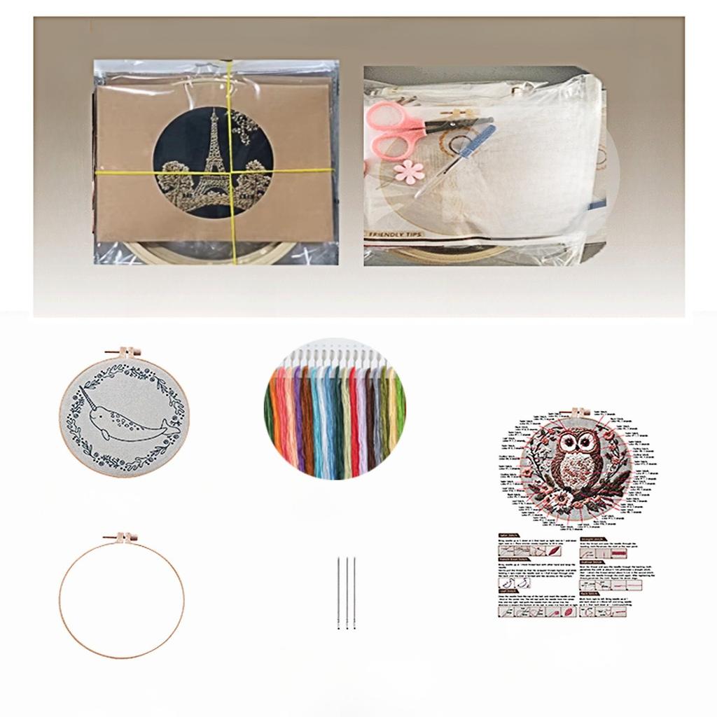 1 Se tGarden-themed Vintage DIY Embroidery Material Kit, Including Beginner-friendly Tools and Stitch Tutorials. Embroidery Fabric Material Kit