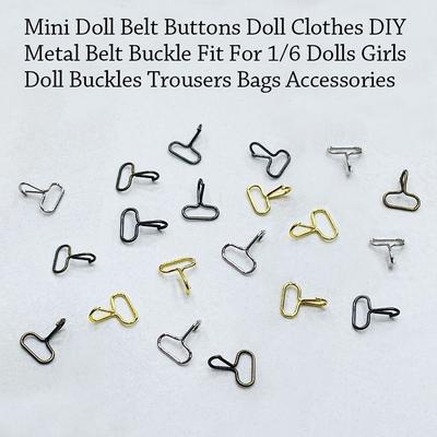 10pcs Mini Doll Belt Buttons DIY 1/6 Dolls Buckles New Trousers Bags Accessories  1/6 Dolls