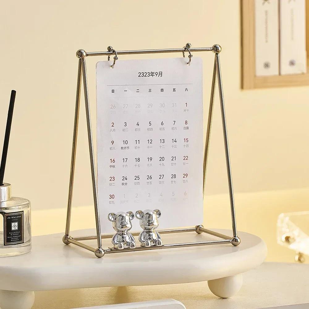 Home Decor Creative Bear Swing Photo Frame Living Room Table Ornament Office Desk Accessories Metal Decoration Crafts