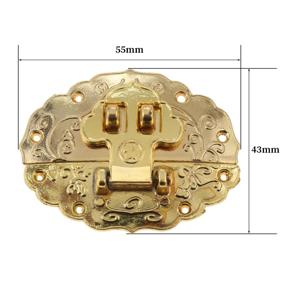 1PC Oval Box Latch Clasp Antique Decorative Hasp Latch with Screws for Jewelry Gift Wine Box Toolbox Suitcase Kitchen Furniture