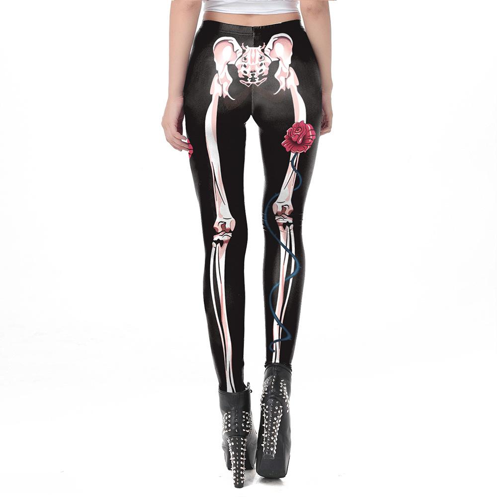 Halloween Costume Women's Skull Print Slim Leggings