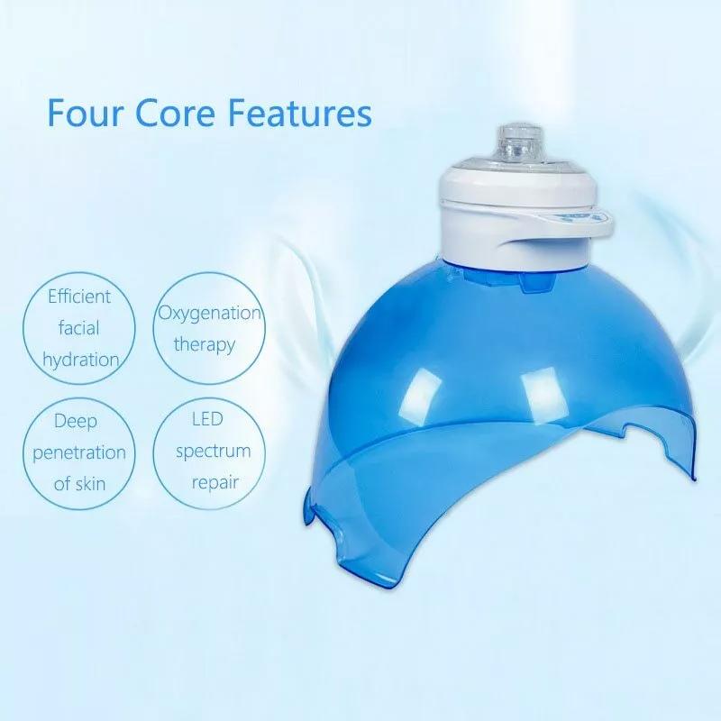 Hydrogen Oxygen Facial Mask Machine  – LED Photon Therapy Steamer Nano Spray, Red & Blue Light for Acne, Anti-Aging, Skin Rejuvenation