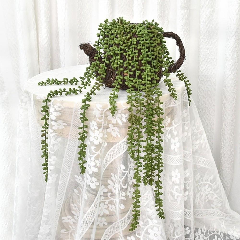 Plastic Artificial Succulent Plants Green Color Faux Succulents Wall Hanging Plants  Home Office