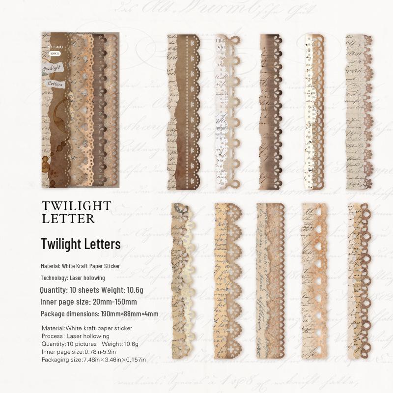 

MòMò Retro Lace Hollow Stickers - Rain Dye Series for DIY Journals and Collage