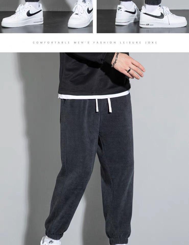 Men's Trendy Velveteen Corduroy Sweatpants - Youth Winter & Spring/Autumn Style