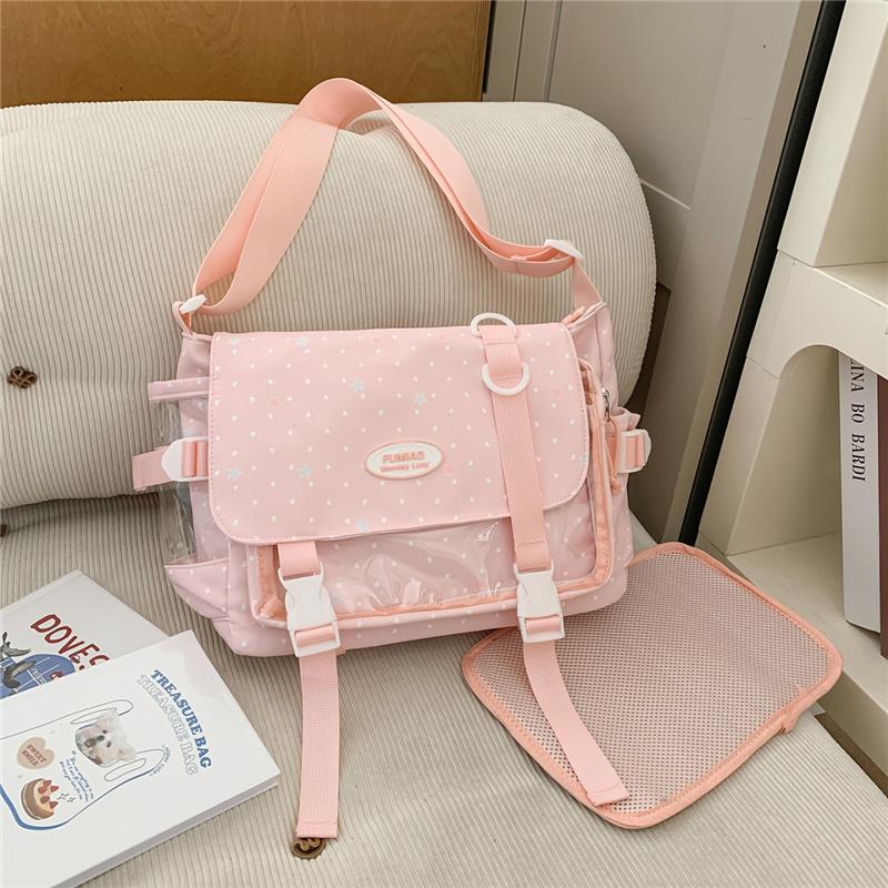 Torba listonoszka o dużej pojemności w stylu college'owym, lekka, wielofunkcyjna torba crossbody dla kobiet