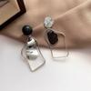 Vintage Geometry Irregular Eardrop Personality Asymmetry Dripping Oil Earrings for Women Fashion Daily Commuting Jewelry Gifts