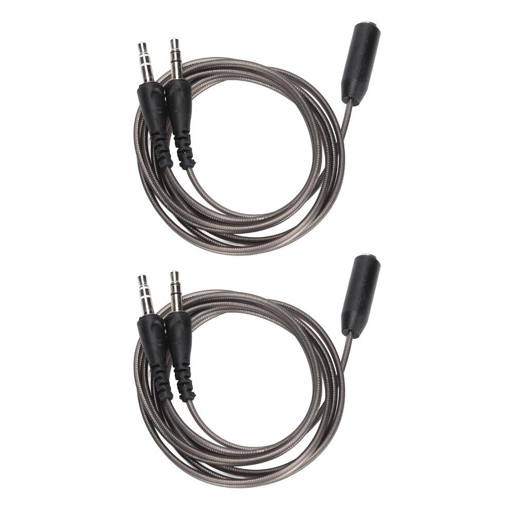 2PCS HiFi Stereo Headphone Splitter Noise Reduction Mic Earphone Splitter  for PC