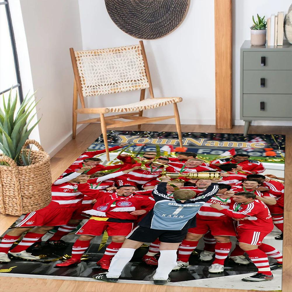 Bayern Munich Customize Your Name Floor Rug Office Rug Suitable for Entryway Balcony Kitchen Hallway Antislip Carpet Office home decor