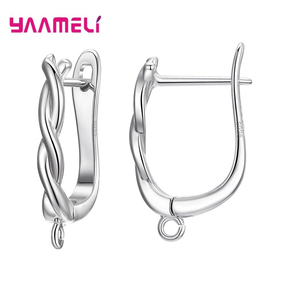 Echte 100% S925 Sterling Silber Schmuckkomponenten Ohrringe Hebelverschluss Ohrhaken Teile Zubehör Handgefertigte Materialien