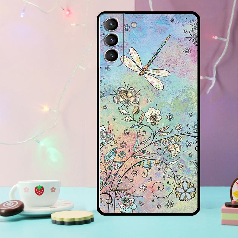 Dragonfly Animal Art Phone Case For Samsung Galaxy S24 S25 Ultra S21 S22 S23 Ultra S9 S10 S20 Plus S25 FE Cover