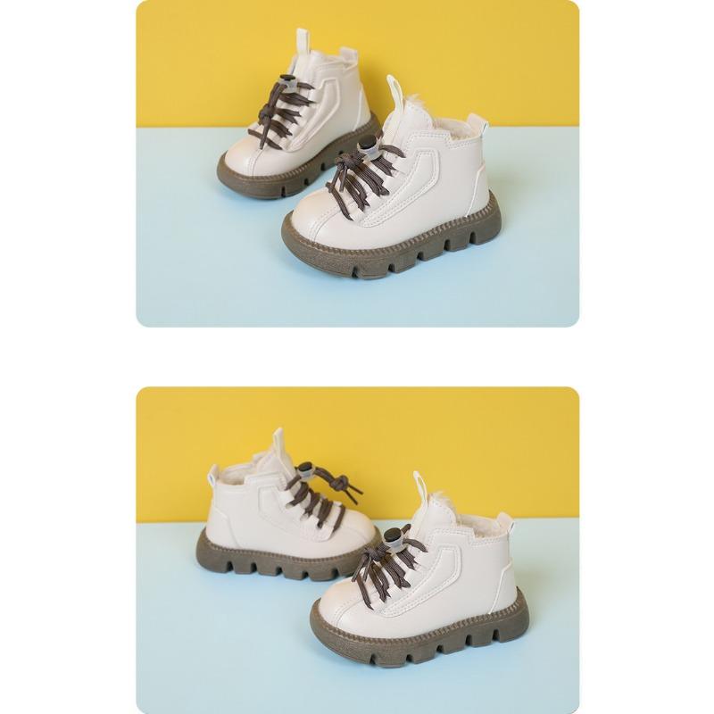 Children's Winter Warm Snow Boots Fashion Non-slip Waterproof Children's Cotton Boots Leather Top Waterproof and Thick Cotton Shoes for Students