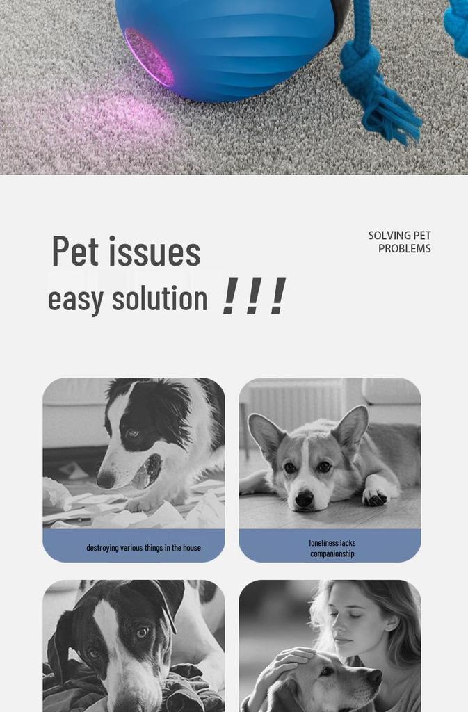 Pet Bounce Ball: Bite-resistant Electric Yo-yo Teaser for Dogs & Cats