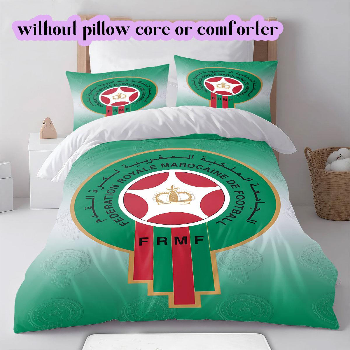 

Morocco national football team Pattern Bedding,Quilt Set Quilt Cover Pillowcase Home Birthday Gift (1*duvet cover+2*pillowcase,without core) 135x200cm