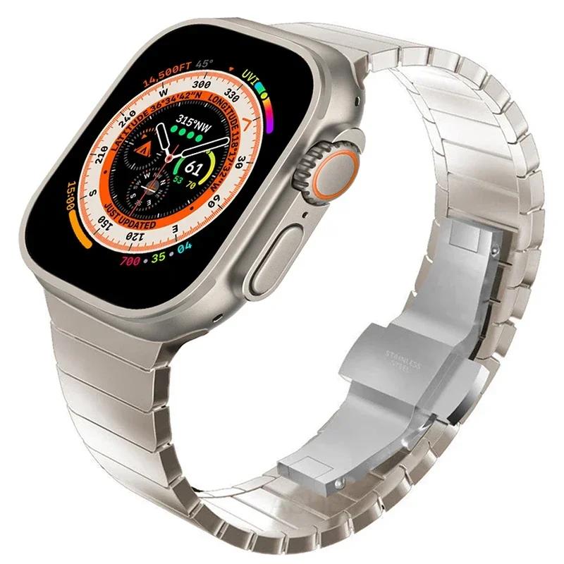 Link Bracelet Correa For Apple Watch Ultra 3 2 Band 49mm 11 10 9 8 7 6 Se 45mm 41 44 Stainless Steel Strap for Iwatch 42mm 46mm