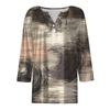 Damski T-shirt Koszulka Nadruk Guzik Rękaw 3/4 Tunika Codzienna Weekendowa Moda Podstawowy Dekolt V Regularny Top