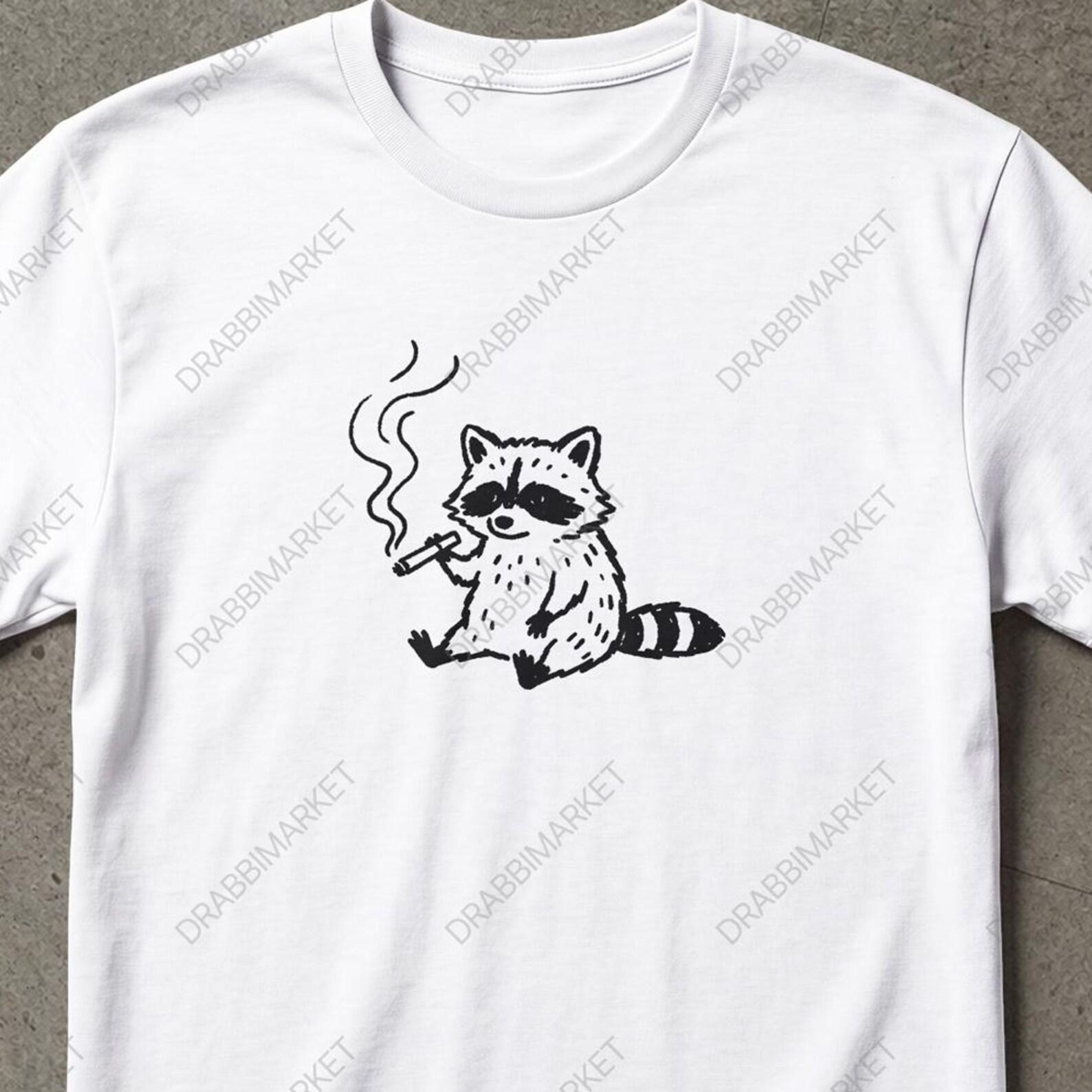 Smoking Raccoon Shirt, Funny Meme Shirt, Funny Cute Racoon Meme Shirt Vintage, Racoon Shirt, Y2K Tee Gifts For Friend, Smoking Shirt S