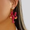 Exquisite Lobster Earrings Enameled Metal Ear Jewelry Cute Animal Earrings  for Girls Ladies
