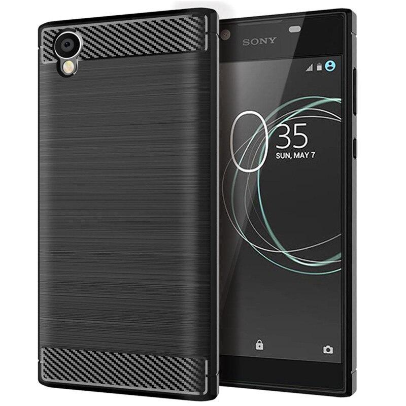 

Чехол для телефона Sony Xperia L1 Углеродный противоударный чехол для SONY Xperia l1 Полная защитная задняя крышка Coque Fundas Xperia L1 чёрный
