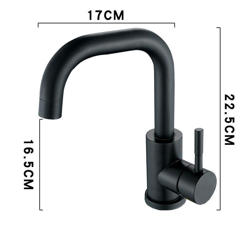 

Смеситель для раковины в ванной из нержавеющей стали, матовый/черный, для кухонной раковины, горячей и холодной воды, с двойным управлением