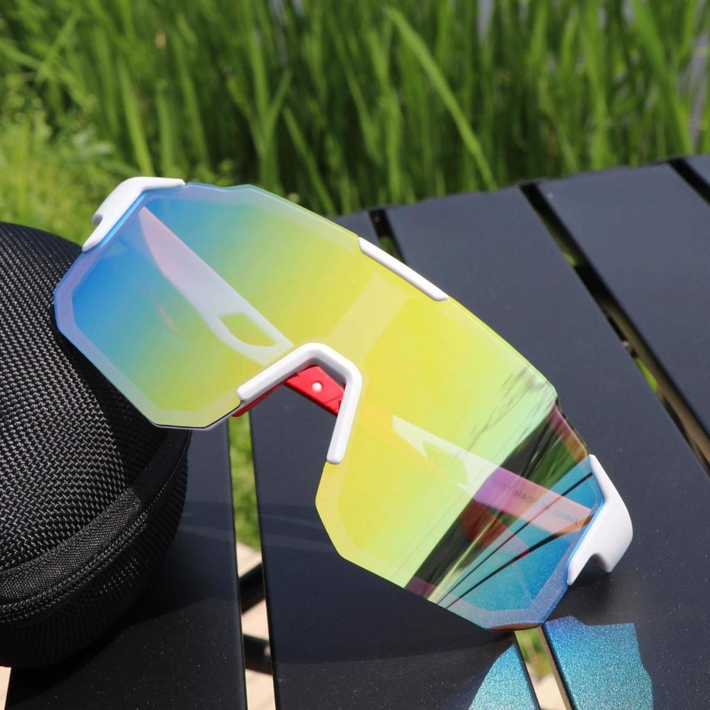 Nuovi Occhiali da Sole da Ciclismo Montatura Grande UV400 Lenti Protezione UV Sport all'Aperto Antivento Anti-Ultravioletti Escursionismo Arrampicata Occhiali