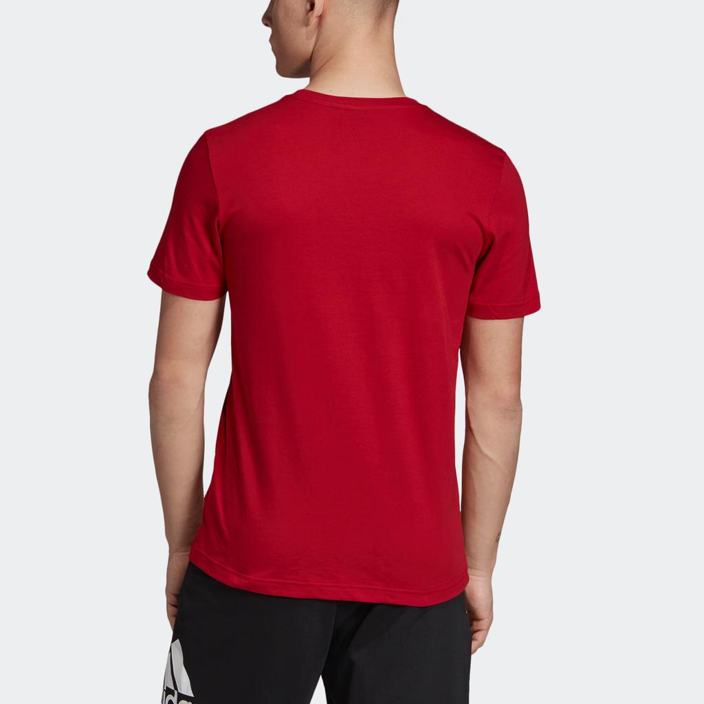 Adidas Letter Comfortable Versatile Sports Crew Neck Short Sleeve T-Shirt Men Tops Deep-Red ED7276