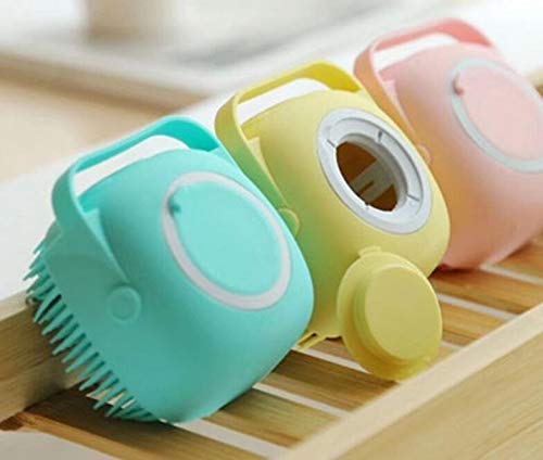 NOBILEA Silicone Massage Bath Brush, Exfoliating Shower Brush with Soap Dispenser, Multi-Function Gel Bath Brush Body Cleaning Pore Exfoliator (Bl