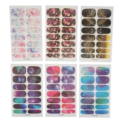 6 Blätter Nailart-Sticker Vintage Full Wrap Wassertransfer Nagelaufkleber für Frauen Kinder Mädchen