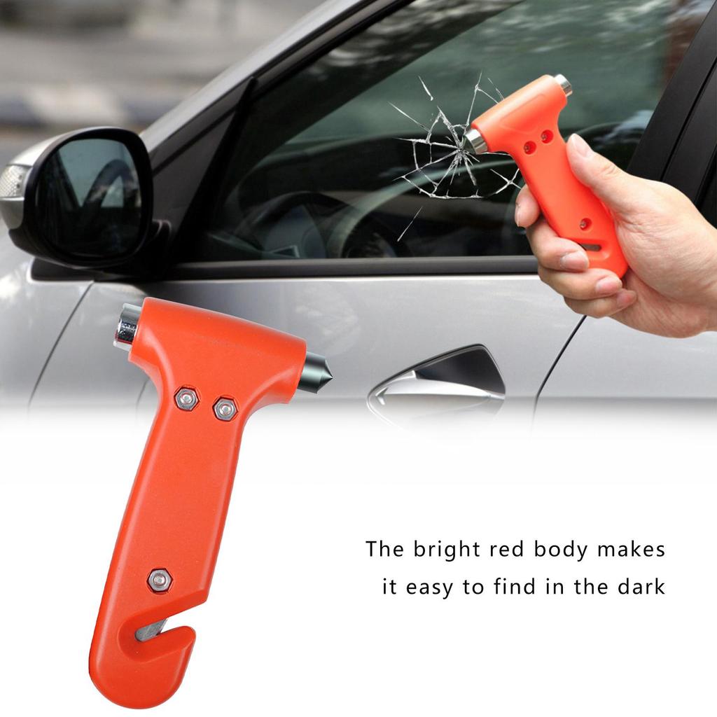 2-in-1 Seatbelt Cutter & Glass Breaker, Emergency Auto Escape Safety Hammer Tool for Car SUV Truck RV, Universal Vehicle