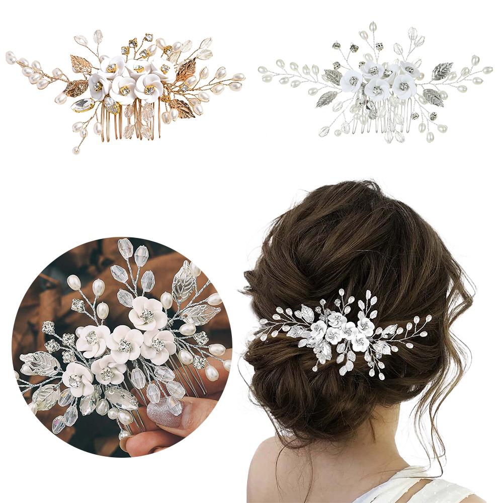 Flower Bridal Hair Comb Vintage Hair Accessories Wedding Party Bride Hair Clips  for Women