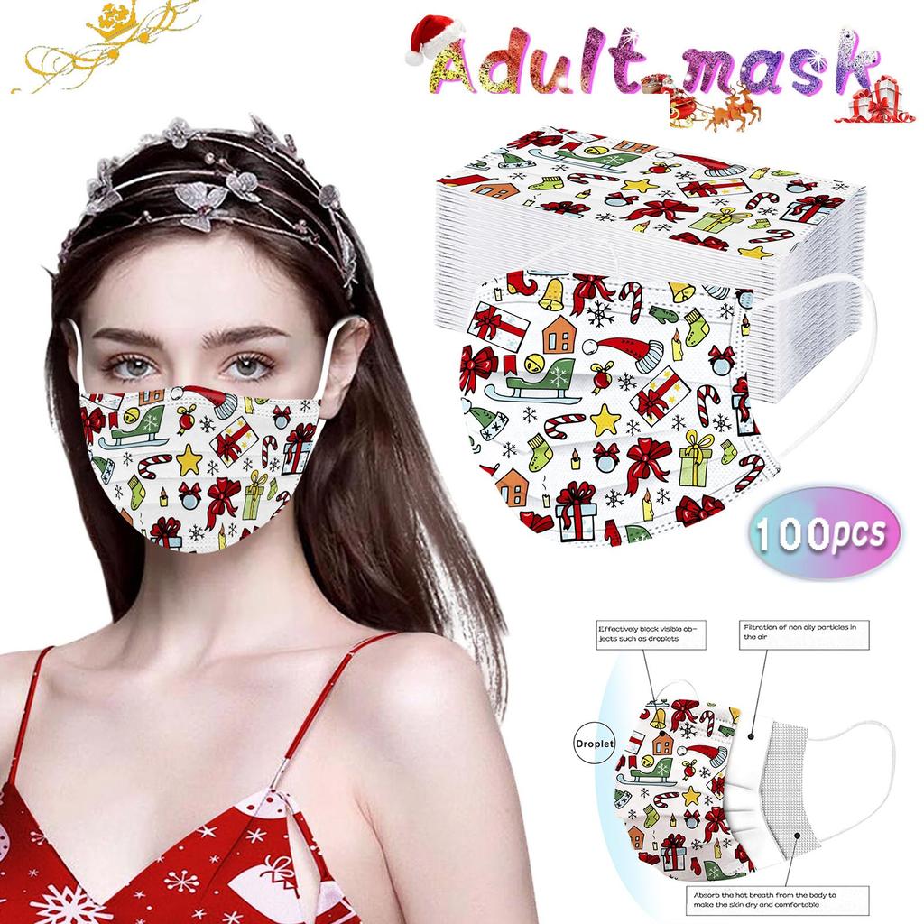 Buy Fashion10/20/50/100PCS Adult's Christmas Mask Disposable Face
