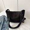 Black Fashion Simple Corduroy Women's Bag Texture Child Mother Bag Leisure Commuter Single Shoulder Crossbody Bag a Package