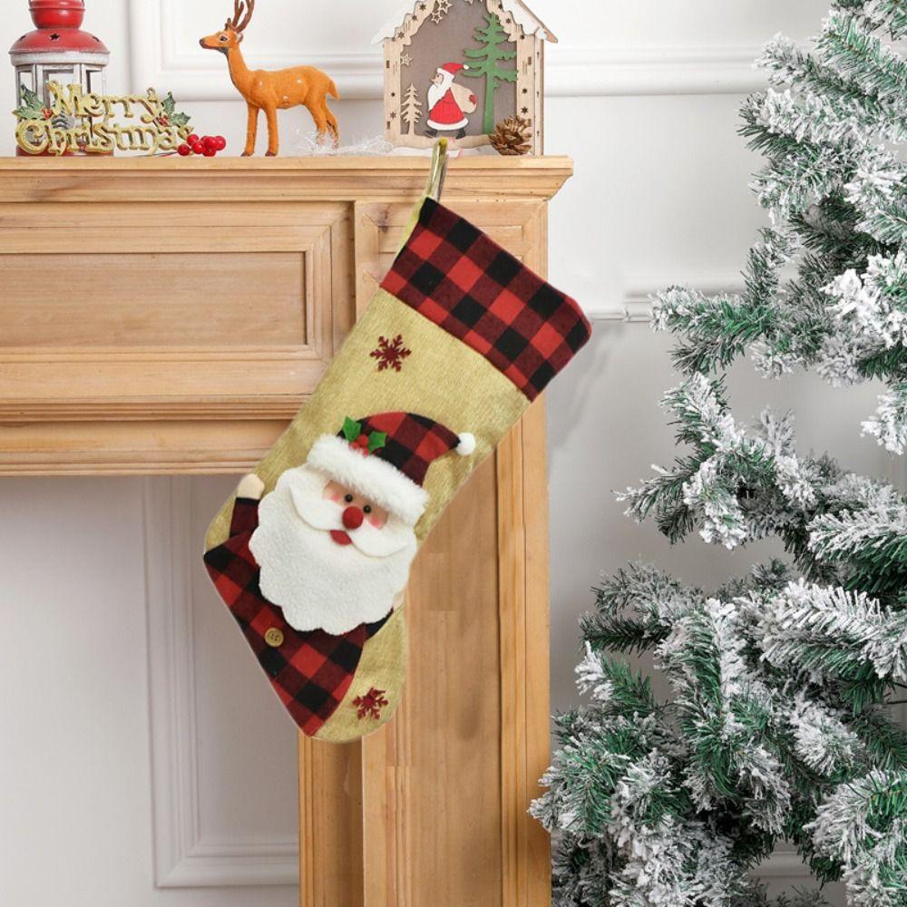 Hanging Christmas Stocking Pendant Xmas Gift Bag Christmas Gift Socks  Christmas Decor