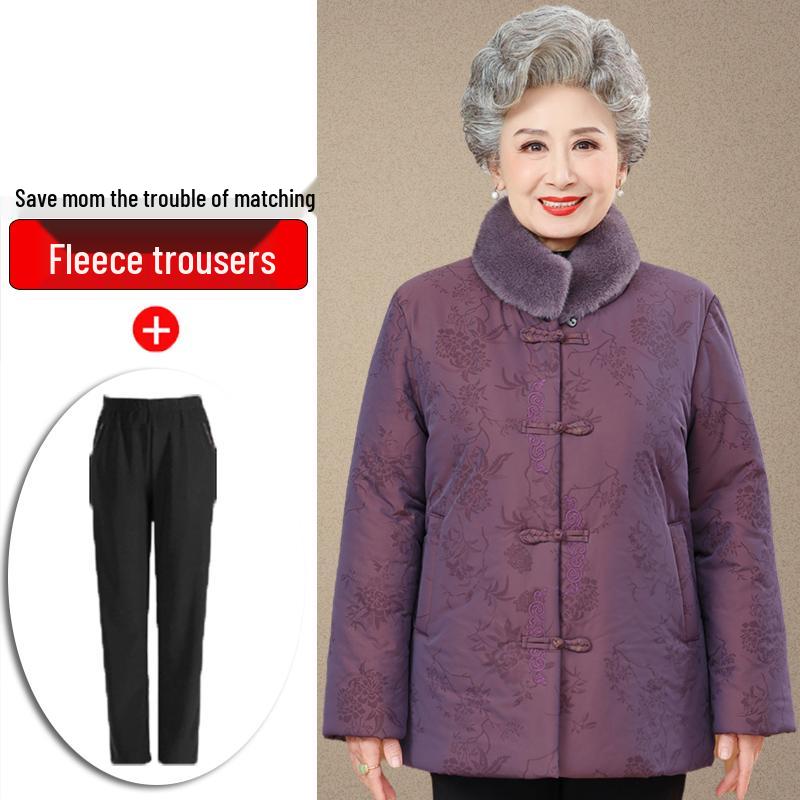Hengyuanxiang Winter Cotton Jacket: Chinese Style for Elderly Women, Perfect for Grandma's Birthday or Mom's New Year Celebration