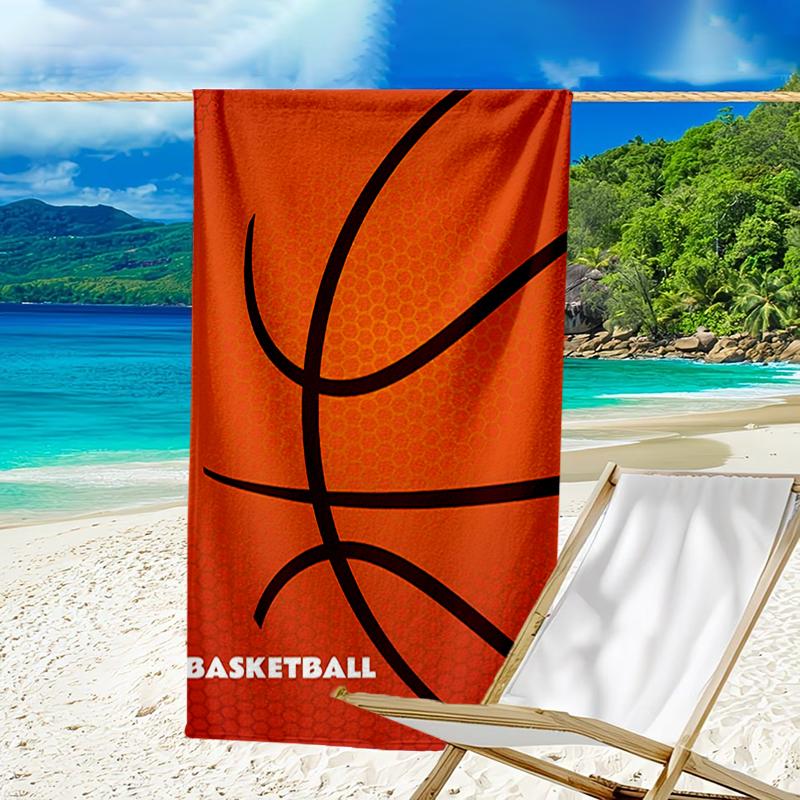 Ultra-Soft Beach Towel with Basketball Theme,Ideal for Pool - Camping, Diving - Perfect Travel Essential, Vibrant Beach Towel.