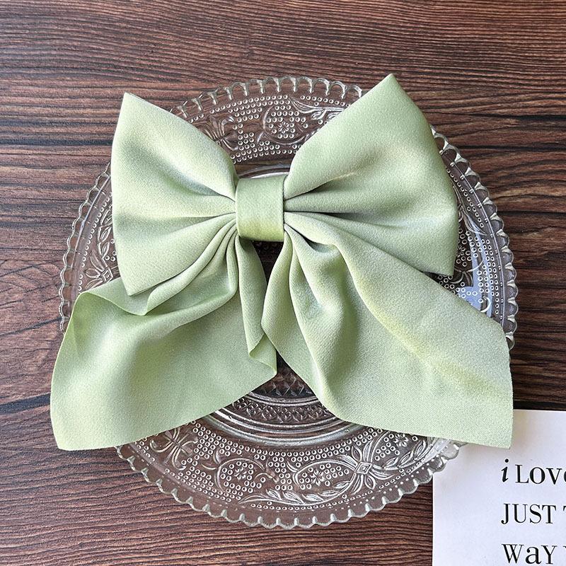 Korean Solid Color Bow Hair Clips Elegant Ribbon Hairpins Barrettes For Women Girls Headwear Baby Ornament Hair Accessories Gift